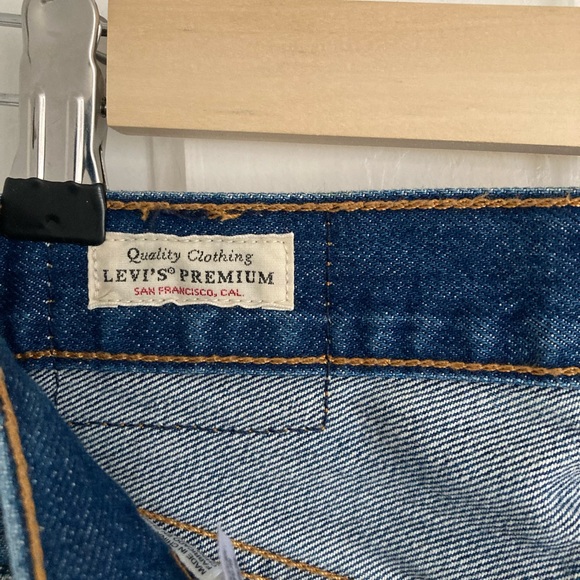 Levi's 501 Premium Denim High Waisted Colorblock Yellow Zip Ankle Jeans - Picture 2 of 4